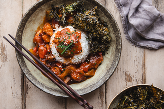 Sweet & Sour Chicken with Crispy Kale 