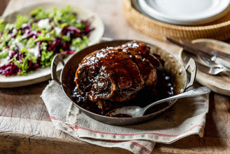 Slow Cooked Shoulder of Lamb with Red Cabbage, Beetroot, Yoghurt & Chervil
