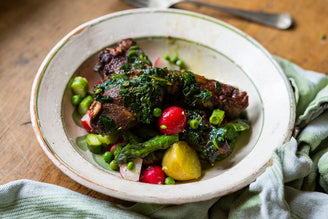 Julius Roberts cooks Lamb Chops with Wild Garlic Butter & Spring Salad