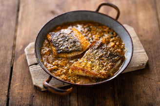 Hake with Indian Masala Carrot Dhal