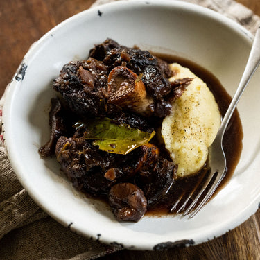 Beef Shin with Red Wine and Creamy Mash Recipe | Pipers Farm