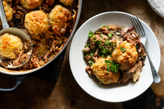 Chicken Stew with Cheddar & Mustard Dumplings, by Charlotte Pike