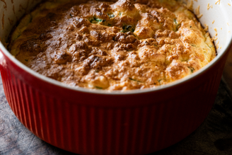 Spring Herb & Goats Cheese Souffle.