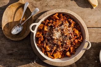 Rigatoni with Tomato Briskey Sauce, by Claire Thomson | Pipers Farm Recipe