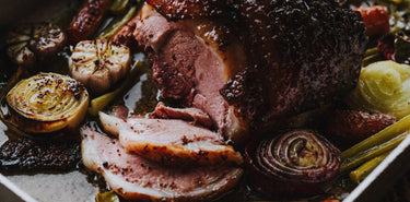 cooked and sliced traditionally cured gammon
