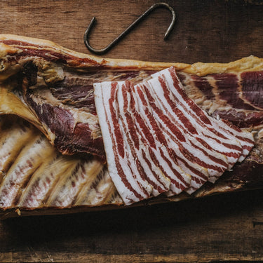 traditionally cured bacon from native breed pork