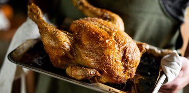 A whole roasted properly free range chicken