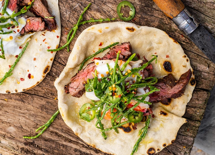 Grass Fed Bavette Steak - Bavette Steak & Lobster Tacos, by Gill Meller