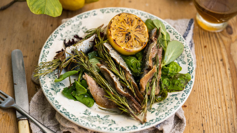 British butterflied sardines