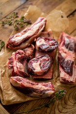 A raw Cull Yaw Mutton stock pack for slow cooking.
