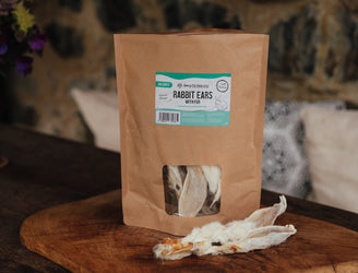 Air Dried Rabbits Ears with Fur, Dog Treats.