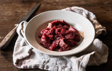 A bowl of raw and diced Cull Yaw Mutton.
