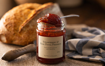 Jar of Strawberry and Rose Preserve, Generously Lather on Toast Or Porridge.