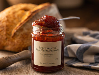 The Newt Somerset, Strawberry & Rose petal Preserve, Perfect for Spreading on Toasted Sourdough