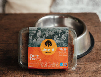 Benyfit Natural Raw Dog Turkey Dog Food, Low In Fat And Full Of Flavour, Frozen For Freshness.