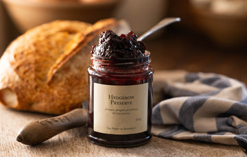 A spoonful of rich, fruity Hedgerow Preserve Perfect spread over Crusty Sourdough