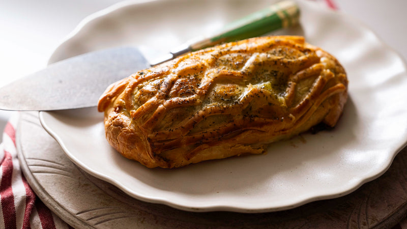 ChalkStream Trout Wellington with Quickes Cheddar & Spinach
