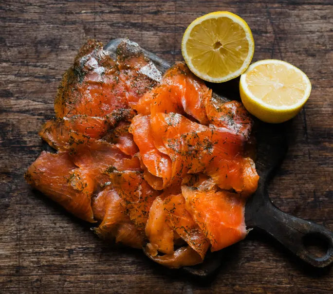 Chalk stream trout gravadlax with lemon