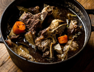 A raw Cull Yaw Mutton stock pack for slow cooking.