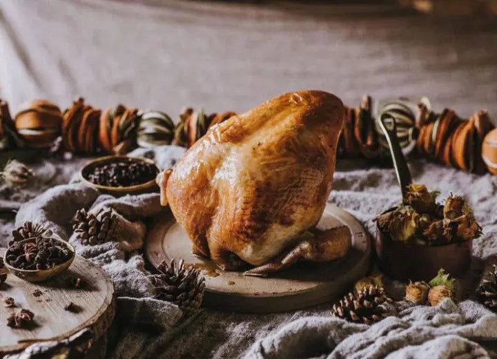 A cooked, properly free range bronze turkey crown