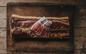 Award winning bacon. Traditionally Cured Beechwood Smoked Back Bacon. High Welfare Bacon from Native Breed Pigs.