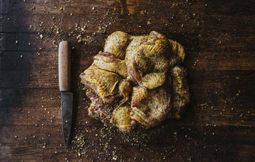 Marinated, properly free range boneless chicken thighs