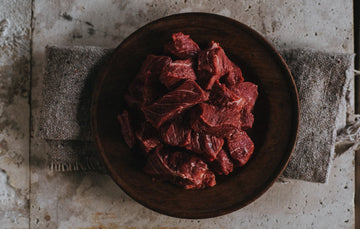 A Diced Plate of Grass Fed Braising Beef