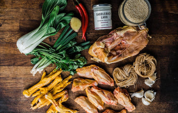 Chicken Noodle Soup, Made with a Chicken Carcass Broth, Free Range Chicken Wings and Fresh Herbs and Spices