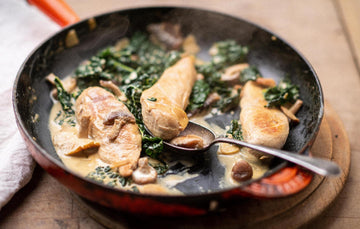Free Range Chicken Fillets In A Creamy Sauce With Spinach & Mushroom