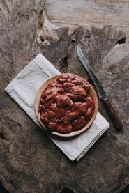 A bowl of raw, Properly Free Range Chicken Livers.