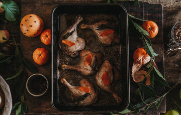 Cooked properly free range confit goose legs