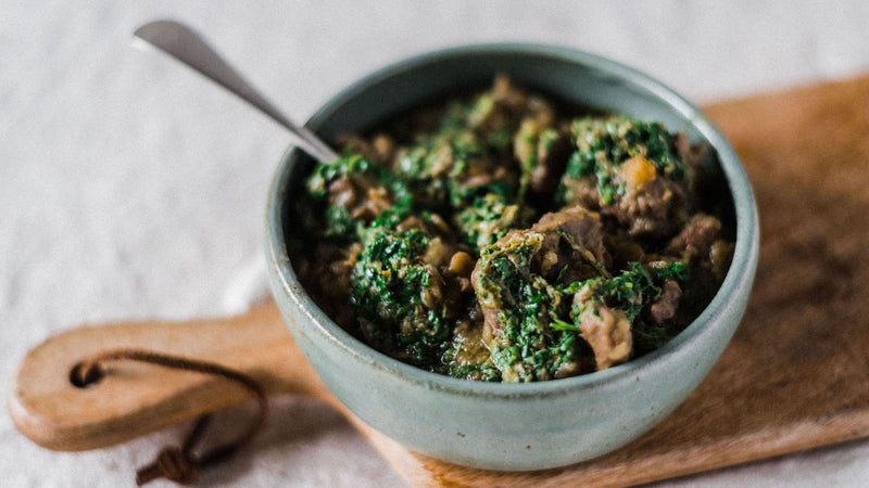 Diced lamb and lentil stew with salsa verde recipe