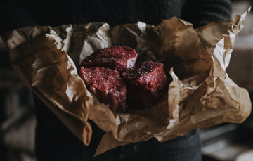 Raw Grass-Fed Beef Fillet Steaks with seasoning