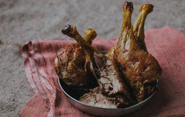 Cooked properly free range confit goose legs