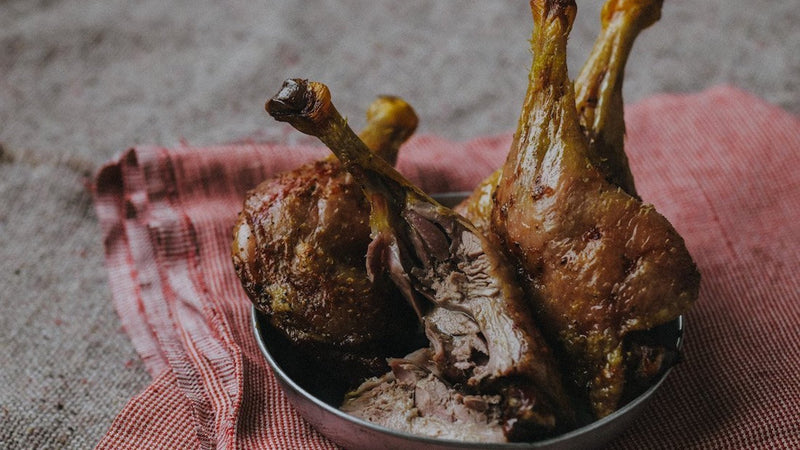 Cooked properly free range confit goose legs