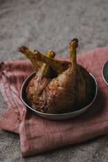Cooked properly free range confit goose legs