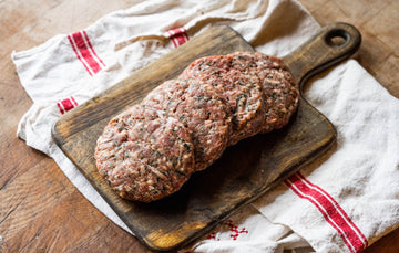 Raw grass fed lamb and mint burgers