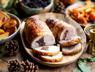 Properly Free Range Turkey Breast stuffed with Cranberry & Hazelnut Stuffing