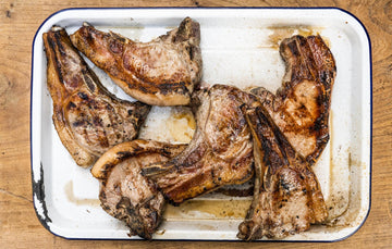 cooked native breed pork chops