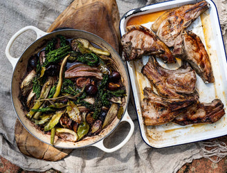 Cooked native breed pork chops