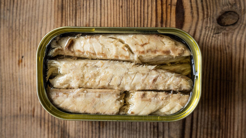 Tinned sustainable British, Brixham Bay Mackerel in olive oil from Rockfish