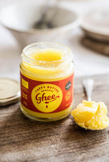 Jar of Organic Grass-Fed Ghee, A Healthy Cooking Oil Made From Butter, Ideal For High-Temperature Cooking And Dairy-Free Diets