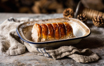 Cooked free range bronze turkey breast