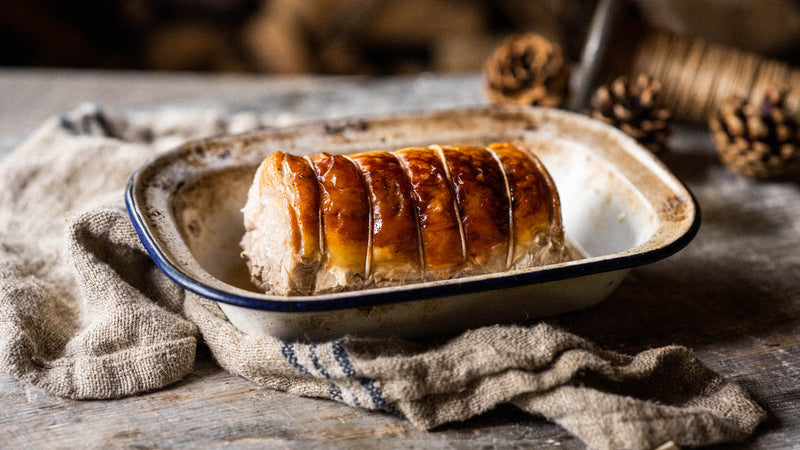 Cooked free range bronze turkey breast