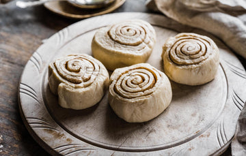 Uncooked cinnamon buns from hobbs house bakery