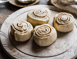 Cooked cinnamon buns from hobbs house bakery