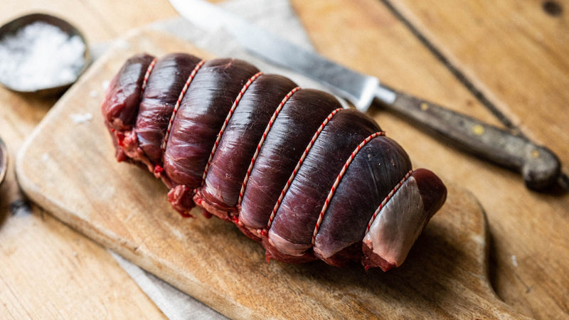A raw wild venison haunch