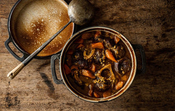 Beef, onion, barley & stout stew