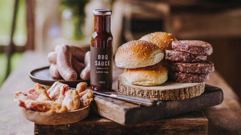 Small BBQ meat box with grass-fed meats, handmade sauce and artisan buns