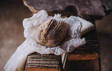 An organic, wild white sourdough loaf of bread made by Hobbs House Bakery.
